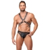 ZADO Leather Chest Harness Black - Adjustable X-Shape, Metal Studs S-L