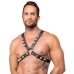 ZADO Leather Chest Harness Black - Adjustable X-Shape, Metal Studs S-L