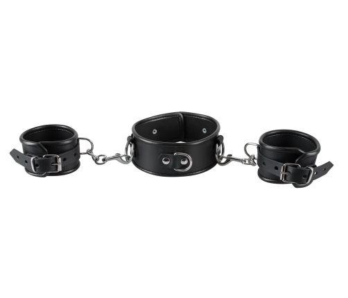 Leather collar and handcuffs