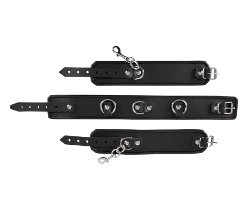 Leather collar and handcuffs