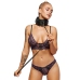 ZADO Leather Collar and Leash Set Wide Adjustable Black 97cm