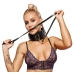 ZADO Leather Collar and Leash Set Wide Adjustable Black 97cm