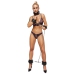 ZADO Premium Padded Leather Restraint Set with Adjustable Cuffs & Leash