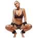 ZADO Premium Padded Leather Restraint Set with Adjustable Cuffs & Leash