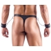 Svenjoyment Bondage Thong L with Adjustable Matte Handcuffs Black