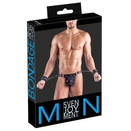 Svenjoyment Bondage Men's Matte Thong with Adjustable Cuffs 3XL Black Svenjoyment Bondage Men's Matte Thong with Adjustable Cuffs 3XL Black
