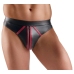 Svenjoyment Thong M Black Wetlook with Red Accents, Zipper Front