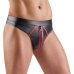 Svenjoyment M. Thong XL Black Wetlook with Red Accents, Zipper Front
