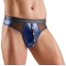 Svenjoyment Men's Thong M Dark Blue with Net Inserts & Snap Detail
