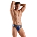 Svenjoyment Men's Thong 3XL Dark Blue Wetlook Net Inserts