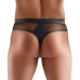 Svenjoyment Thong Net 2XL - Black Mesh with Wetlook Accents & Gold Rings