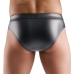 Svenjoyment Wetlook Briefs S Black with Net Panels and Front Zip