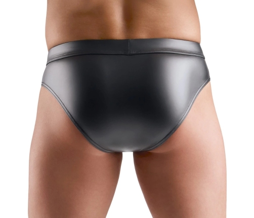 Svenjoyment Wetlook Men's Briefs with Zipper Front and Mesh Accents M