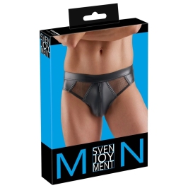 Svenjoyment Briefs XL Black Wetlook Mesh Zip Comfortable Fit