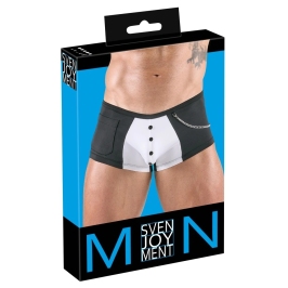 Svenjoyment Men's Waiter Style Pants M Black & White Stretchy Fit