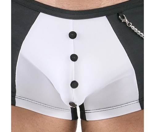 Svenjoyment Men's Waiter-Style Black & White Pants with Pocket, Size L