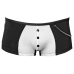 Svenjoyment Men's Waiter-Style Black & White Pants with Pocket, Size L