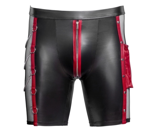 NEK Men's Matte Black Pants 2XL with Red Stripes & Chains Detail