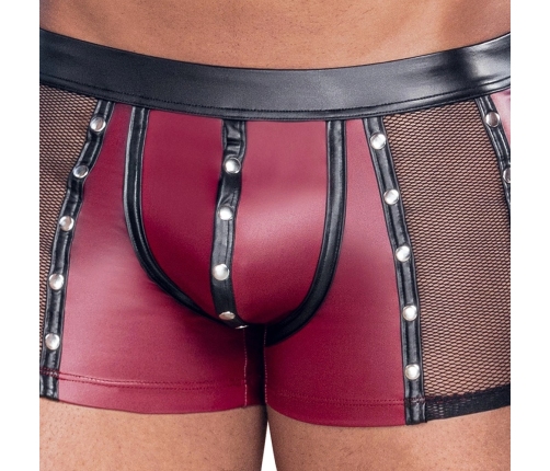 NEK Men's Matte Look Pants XL with Mesh and Stud Details, Red-Black