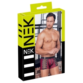 NEK Men's Matte Look Pants XL with Mesh and Stud Details, Red-Black