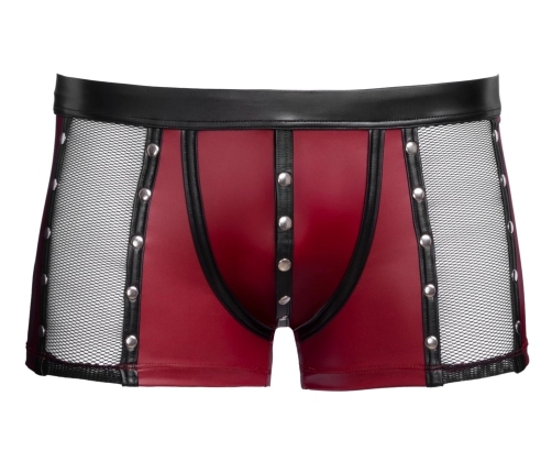 NEK Men's Matte Look Pants XL with Mesh and Stud Details, Red-Black