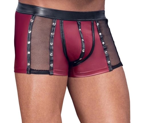 NEK Men's Matte Look Pants XL with Mesh and Stud Details, Red-Black