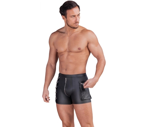 NEK Matte Look Men's Pants S with Chains & Cargo Pocket, Black