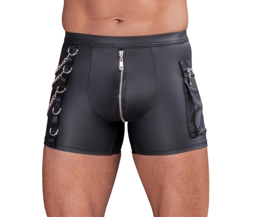 NEK Matte Look Men's Pants S with Chains & Cargo Pocket, Black