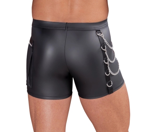 NEK Men's Matte Look Pants 3XL with Chains & Cargo Pocket, Black