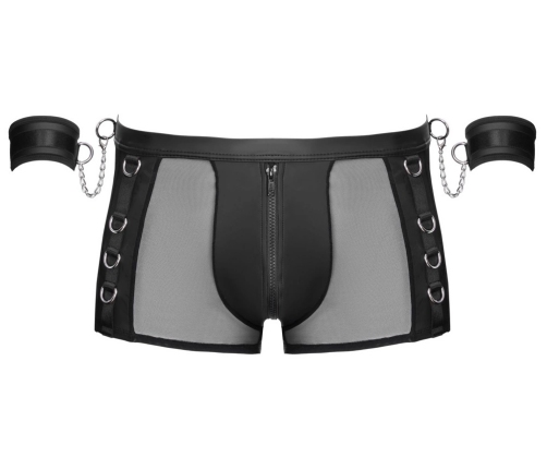 Svenjoyment Bondage Pants S Black Matte-Net with Detachable Cuffs