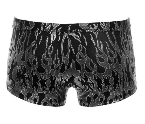 Svenjoyment Pants M Metallic Silver Design Black Stretchy Band