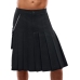 Svenjoyment Men's Classic Black Pleated Kilt with Detachable Pocket L