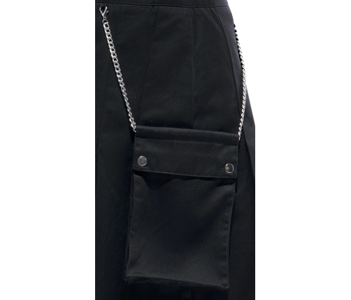 Svenjoyment Men's Classic Black Pleated Kilt with Detachable Pocket L