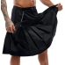 Svenjoyment Men's Classic Black Pleated Kilt with Detachable Pocket L