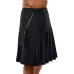 Svenjoyment Men's Classic Black Pleated Kilt with Detachable Pocket L