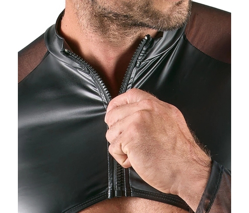 Svenjoyment Men's Body XL Black Powernet & Matte Look, Zipped, Long Sleeve