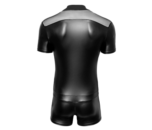 Svenjoyment Men's Fitted Black Playsuit XL with 3-Way Zip & Powernet Panels Svenjoyment Men's Fitted Black Playsuit XL with 3-Way Zip & Powernet Panels