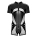 Svenjoyment Men's Fitted Black Playsuit XL with 3-Way Zip & Powernet Panels Svenjoyment Men's Fitted Black Playsuit XL with 3-Way Zip & Powernet Panels