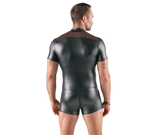 Svenjoyment Men's Fitted Black Playsuit XL with 3-Way Zip & Powernet Panels Svenjoyment Men's Fitted Black Playsuit XL with 3-Way Zip & Powernet Panels