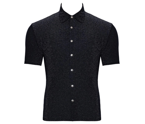 Svenjoyment Silver Lurex-Look Men's Shirt S - Shimmering, Stretchy Fit