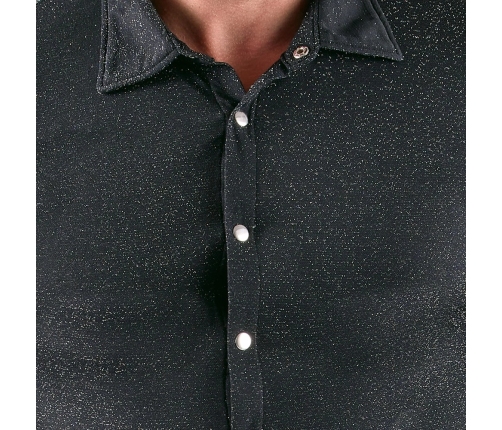 Svenjoyment Silver Lurex Look Shirt M - Shimmering, Stretch Fabric