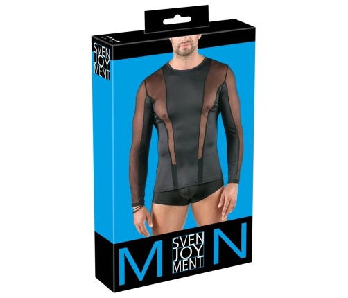 Svenjoyment Men's Shirt Long Sleeve Black Net Inserts Size L