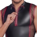 NEK Sleeveless Matte Shirt S Black-Red with Mesh and Zip Detail