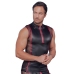 NEK Sleeveless Matte Shirt L Black-Red with Mesh and Zipper Accent