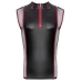 NEK Sleeveless Matte Shirt L Black-Red with Mesh and Zipper Accent