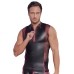 NEK Sleeveless Matte Shirt L Black-Red with Mesh and Zipper Accent
