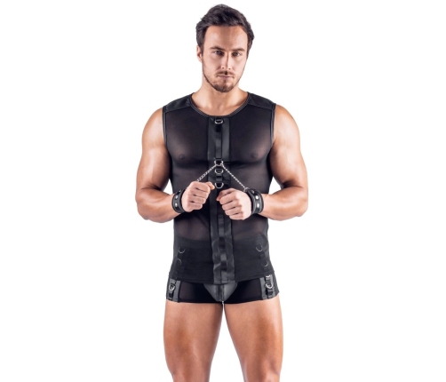 Svenjoyment Bondage Net Shirt with Matte Details & Adjustable Cuffs S