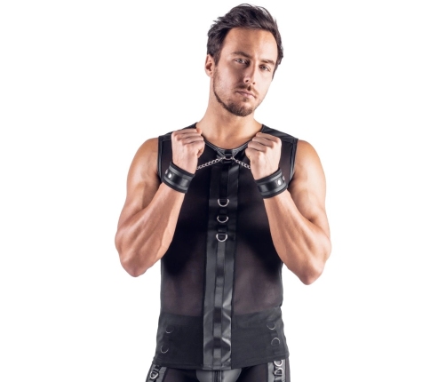 Svenjoyment Bondage Net Shirt with Matte Details & Adjustable Cuffs S