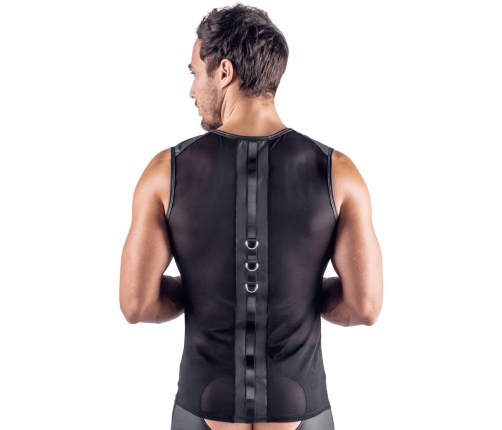 Svenjoyment Bondage Mesh Shirt 3XL with Matte Cuff System - Black