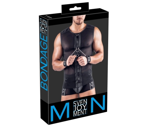 Svenjoyment Bondage Mesh Shirt 3XL with Matte Cuff System - Black